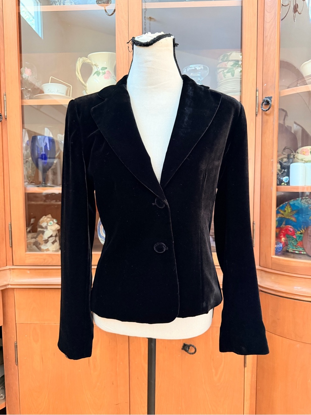 Rafaella black velvet silk blend blazer